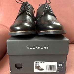 Rockport Men’s Wingtip Dress Shoe 10W Black Comfort Italian Lightweight